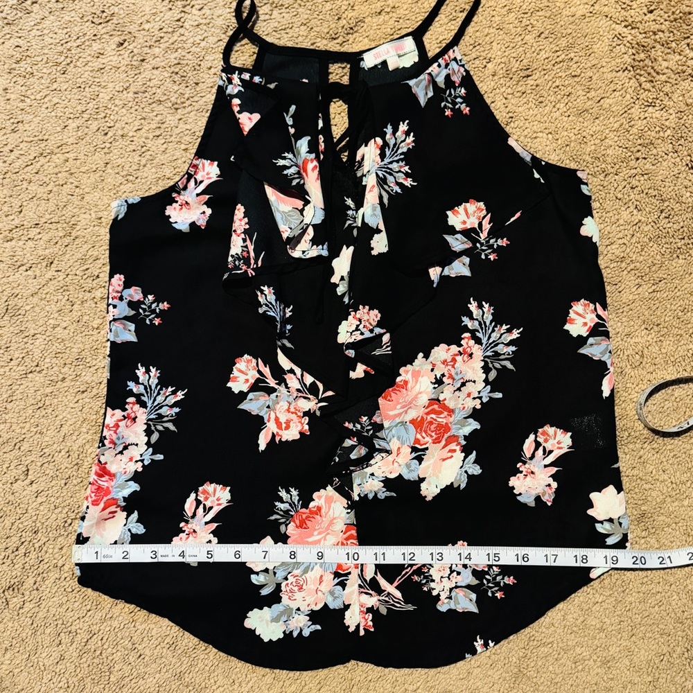Stella Tweed • Black/Floral Sheer Blouse - Picture 5 of 8